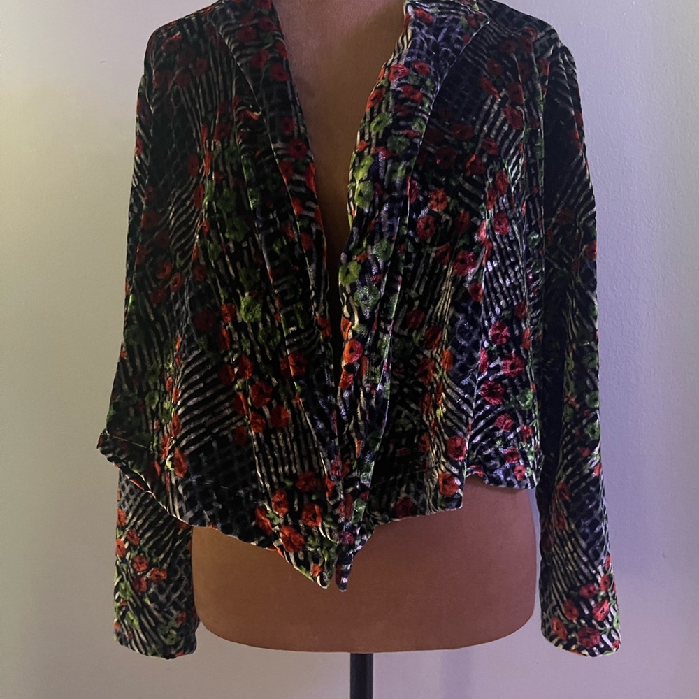Anthropologie Multicolor Velvet Jacket